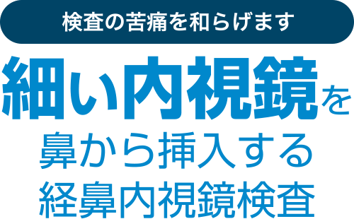 検査の苦痛を和らげます　細い内視鏡を鼻から挿入する経鼻内視鏡検査